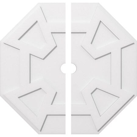 Ekena Millwork CMP38LG2-03000 38 in. OD x 3 in. ID Square Logan Architectural Grade PVC Contemporary Ceiling Medallion - 2 Piece